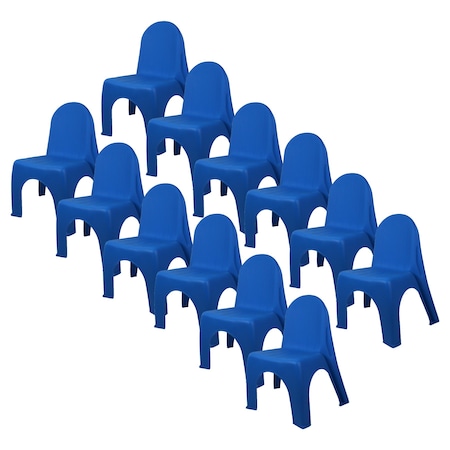 Romanoff Kids Stacking Chairs, Brite Blue, 12PK 93434